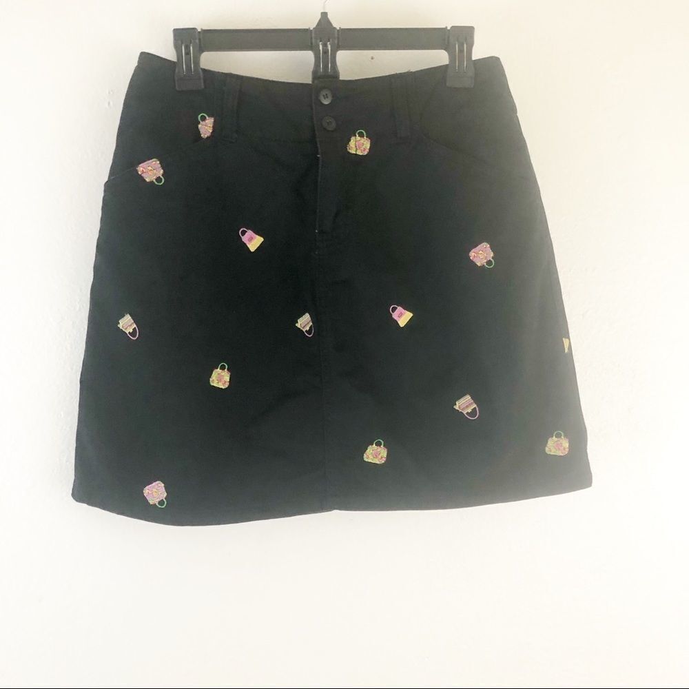 CHADWICKS Black Skort Embroidered Handbags Purses
